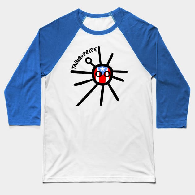 Puerto Rico Taino Sun Boricua Flag Pride Baseball T-Shirt by bydarling